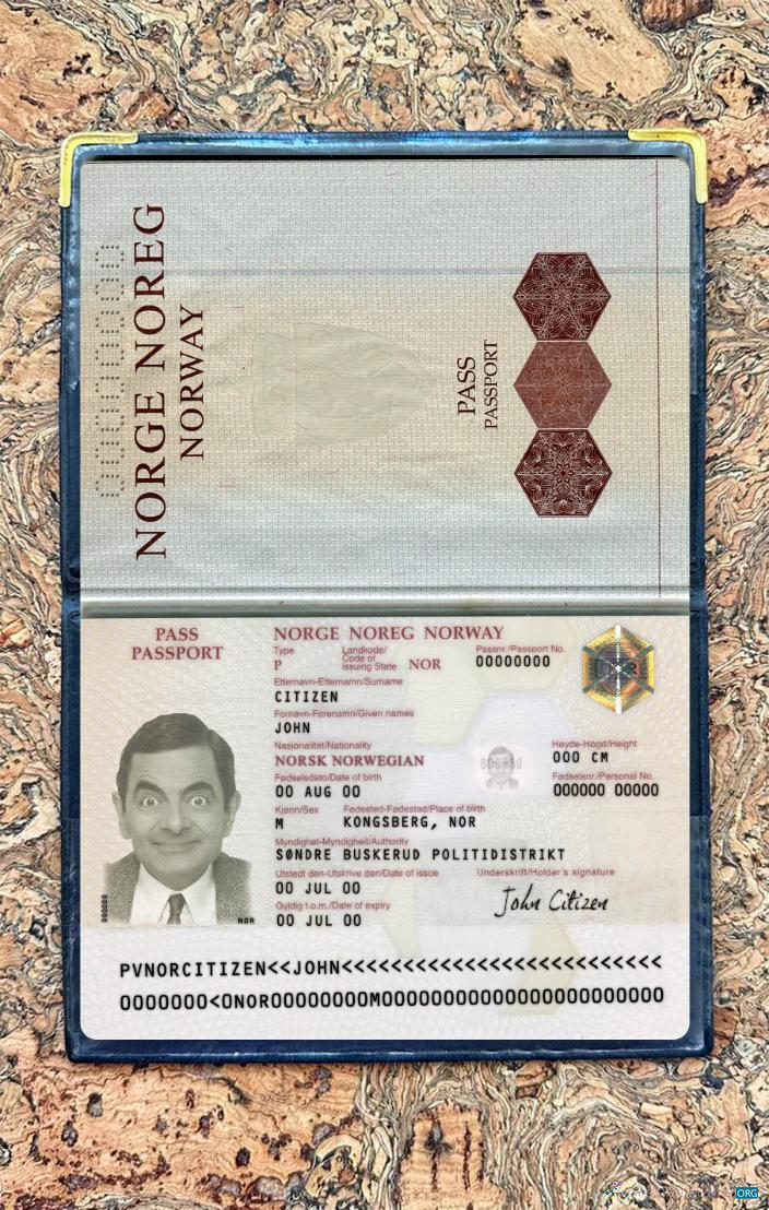 Download Norway passport version 2 photolook Photoshop template